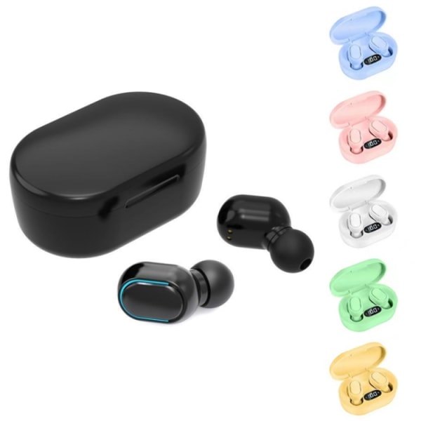 E7s Digitala Sportiga Vattentäta TWS Bluetooth 5.0 In-Ear Hörlurar Vit