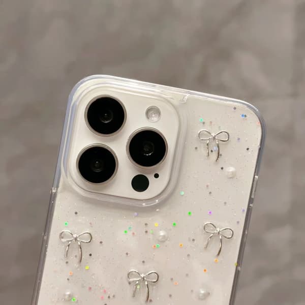 iPhone 16 Pro Max Skal med Litet Fräscht Båge TPU Gyllene båge