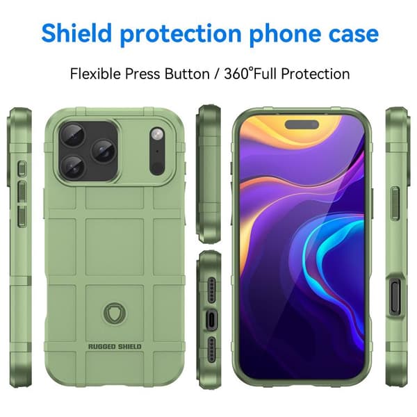 iPhone 18 Pro / iPhone 17 Pro Skal med Full Coverage och Stötskydd - TPU Grön