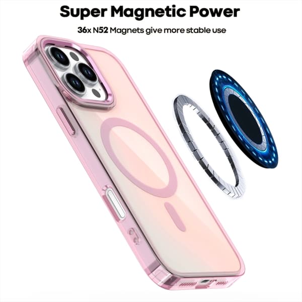iPhone 16 Pro Bright Shadow Magsafe Färgförändring Skal Rosa