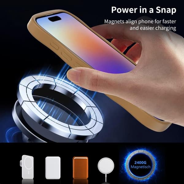 iPhone 17 Skal med Vågtextur och MagSafe Brun