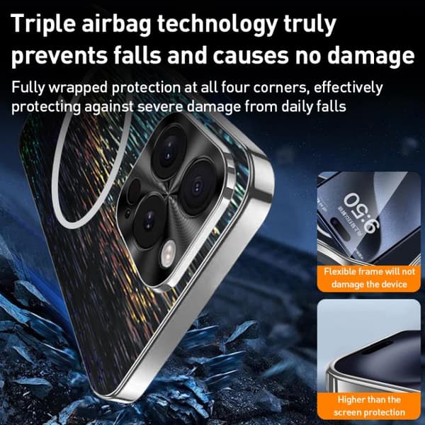 iPhone 16 Pro Max Dazzling Akryl Stötsäker MagSafe Skal Svart