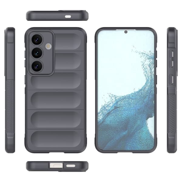 Samsung Galaxy S24 5G Skal Magic Shield TPU + Flanell Mörkgrå