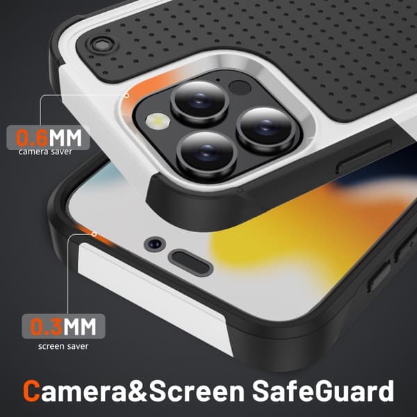 iPhone 16 Pro Max Skal - PC + TPU Stötsäker Skyddande Mobilskal Vitt och svart