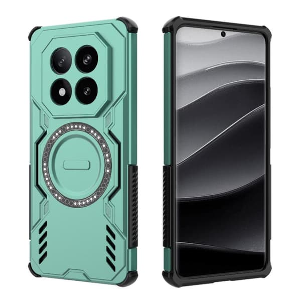 Redmi Note 14 Pro+ 5G - Butterfly Armor MagSafe Magnetisk Ring Stötsäker Mobilskal Ljusgrön