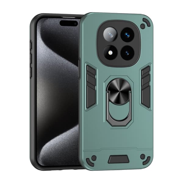 Redmi Note 14 Pro+ 5G Stöttålig Metallringhållare fodral Grön
