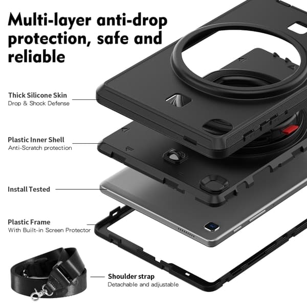 Samsung Galaxy Tab A7 Lite TPU + PC Tabletfodral Svart