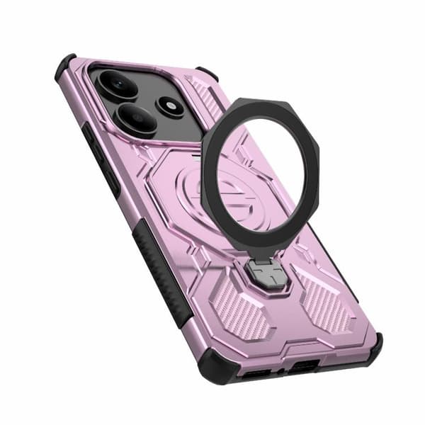 Redmi Note 14 5G J-20 - Solid Färg MagSafe Magnetisk TPU+PC Mobilskal Rosa