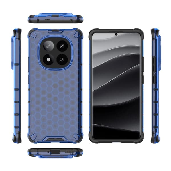 Redmi Note 14 Pro+ 5G - Honeycomb Stöttåligt Mobilskal Blå