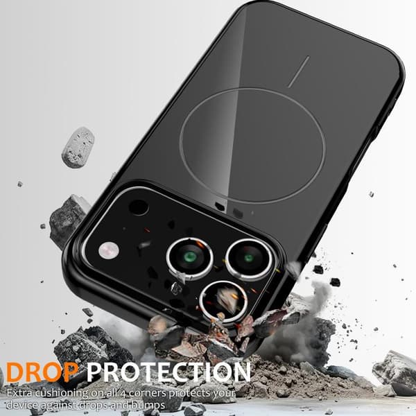 iPhone 18 Pro Max / iPhone 17 Pro Max Skal - Glansigt TPU, Stötsäker MagSafe med Lanyard Svart