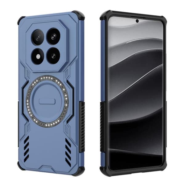 Redmi Note 14 Pro+ 5G - Butterfly Armor MagSafe Magnetisk Ring Stötsäker Mobilskal Blå