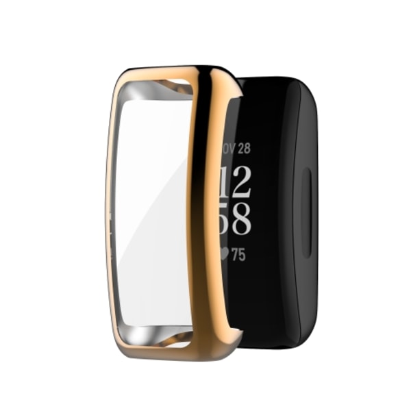 För Fitbit Inspire3 Full Coverage TPU galvanisering Watch Case Rose Gold