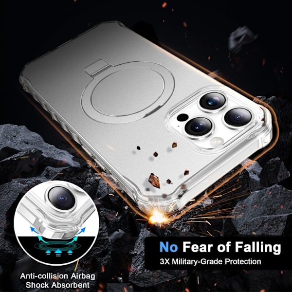 iPhone 16 Pro Max Solid Color Wave MagSafe Skal Silver