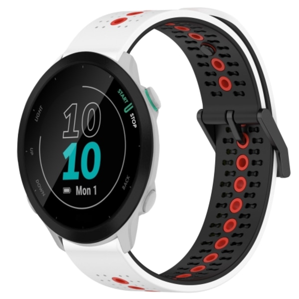 För Garmin Forerunner 55 20mm Tricolor Andningsbart watch White-Black-Red