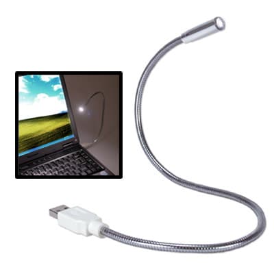 USB Flexibel LED-lampa, Längd: 27cm(Silver)