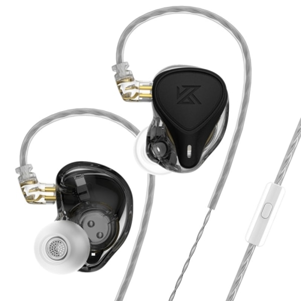 KZ-ZEX PRO 1.2m elektrostatisk spole järn hybrid in-ear hörlurar, stil: med mikrofon Svart