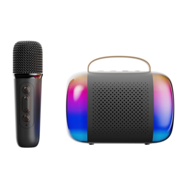 Y5 1 Mikrofon Bärbar Bluetooth-högtalare Hemma och Utomhus Trådlös Karaoke Ljud(Svart)