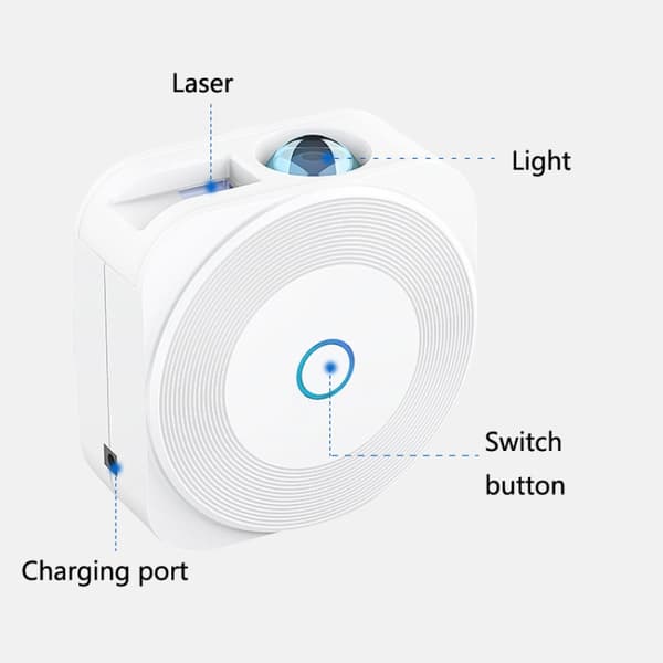 NX-01 USB Bluetooth stjärnformad roterande projektorlampa (vit)