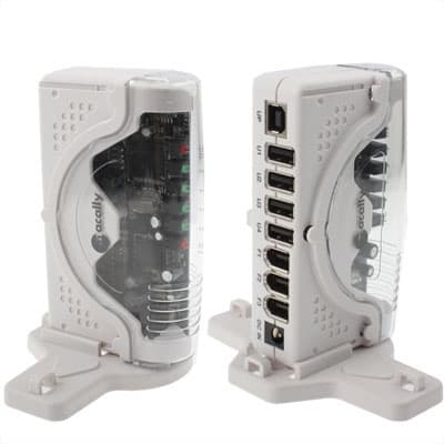 2-i-1 USB 2.0 & FireWire Hub med 4 USB-portar och 2 FireWire-portar - Vit