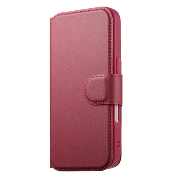 iPhone 18 Pro Max / iPhone 17 Pro Max Skal Läderfodral med Neo Finger Grip Rem och MagSafe Röd