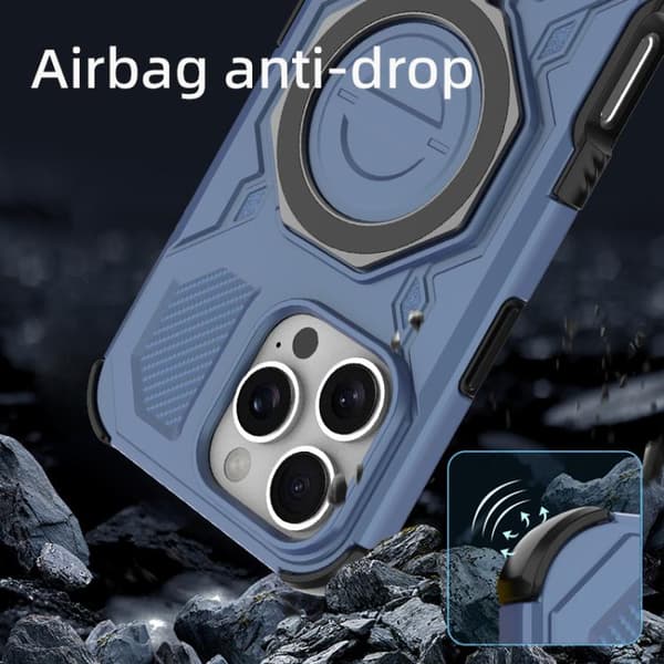 iPhone 16 Pro J-20 Solid Color MagSafe Magnetisk TPU+PC Skal Blå sjön