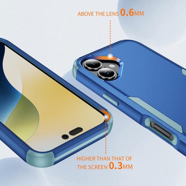 iPhone 17 Skal - TPU + PC, Stötabsorberande Kungsblå + Grågrön