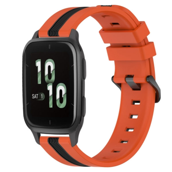 För Garmin Forerunner Sq2 20 mm vertikalt tvåfärgat watch Orange-Black