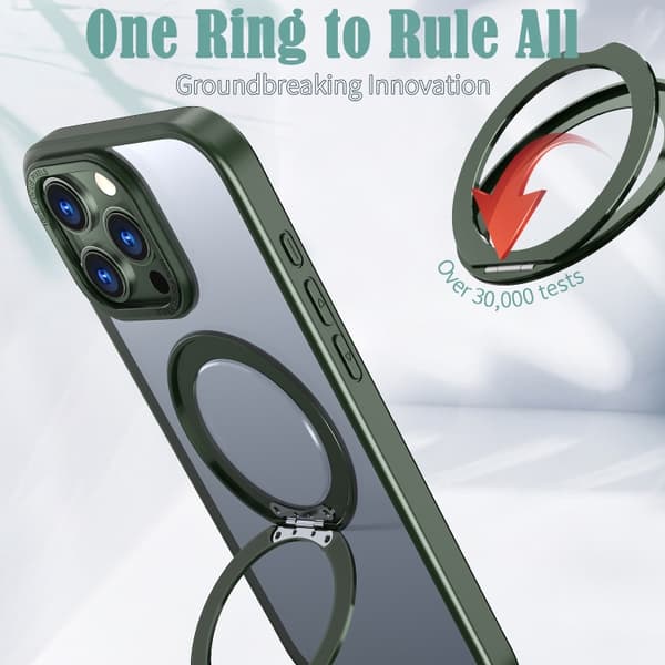 iPhone 16 Pro Max Wing Series MagSafe Magnetisk Ringhållare Skal Grön