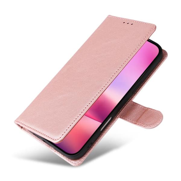iPhone 17 Skal Läderfodral med 3 Kortfack och Multifunktion Roséguld