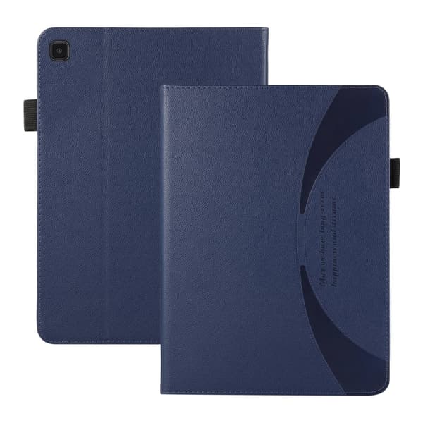 Samsung Galaxy Tab A7 Lite Litchi Textur Läderfodral Mörkblå