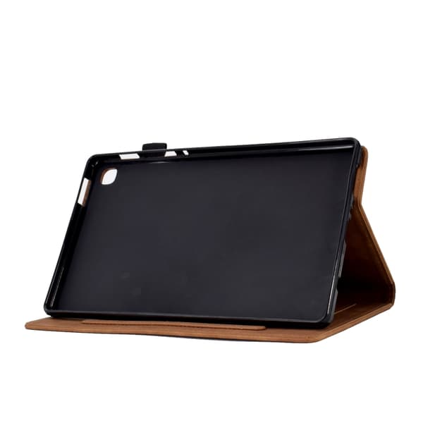 Samsung Galaxy Tab A7 Lite Prägad Läderfodral Brun
