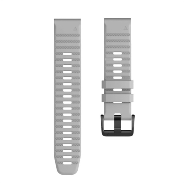 För Garmin Fenix ​​7X / 6X 26mm Smart Watch Quick Release Silicon Watch Band Grey