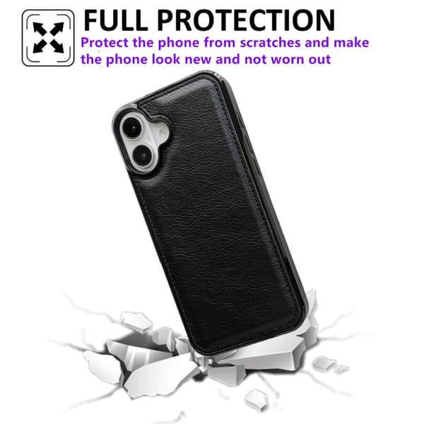iPhone 17 Skal - Lädertextur Svart