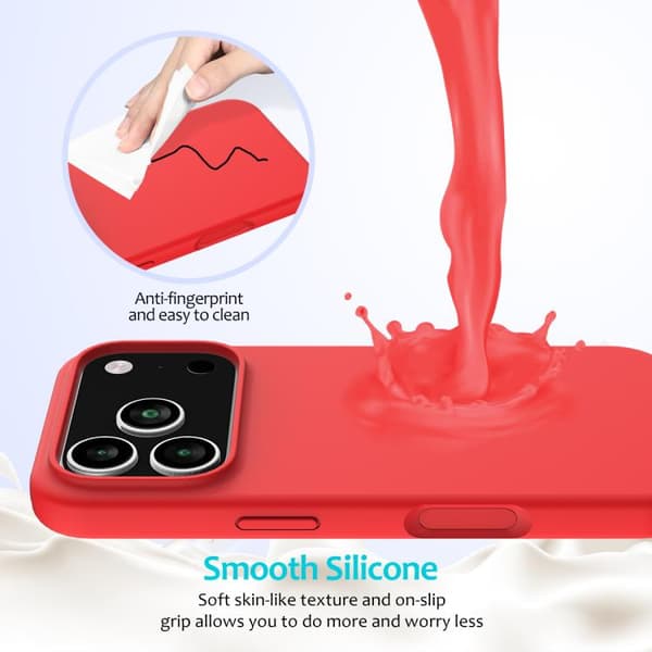 iPhone 18 Pro / iPhone 17 Pro Skal - Solid Färg Silikon Röd