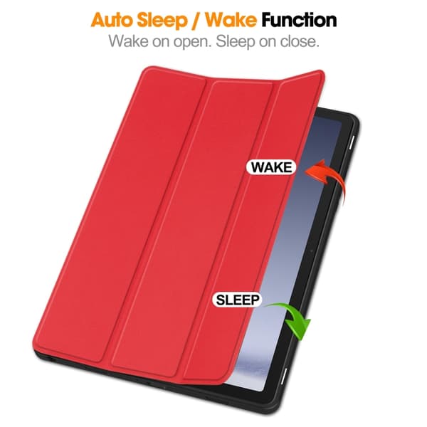 Samsung Galaxy Tab A9+ / A11+ 3-Fold TPU Smart Leather Case Röd