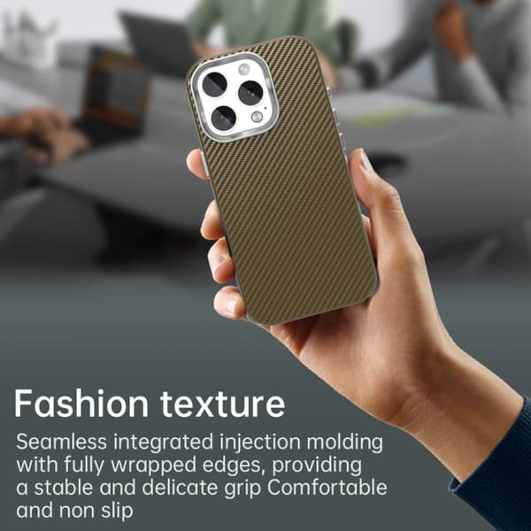 iPhone 16 Pro Max Kolfiber Series IMD Skal Brun