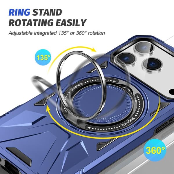 iPhone 18 Pro Max / iPhone 17 Pro Max Skal med MagSafe, Stötsäker med Ringhållare Marinblå