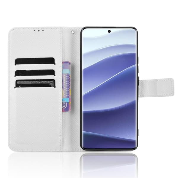 Redmi Note 14 Pro+ 5G - Diamanttexturerat Läderfodral Vit