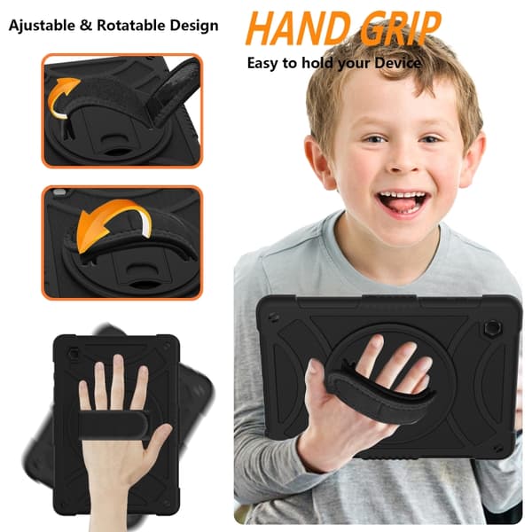Samsung Galaxy Tab A8 10.5 (2021) Rotationsskydd i silikon + PC Svart
