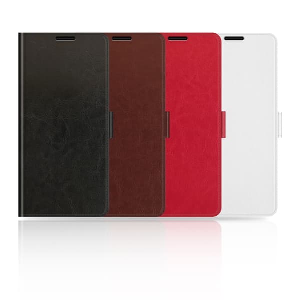 iPhone 18 Pro / iPhone 17 Pro Skal Läderfodral med Textur och Horisontell Vändning Vit