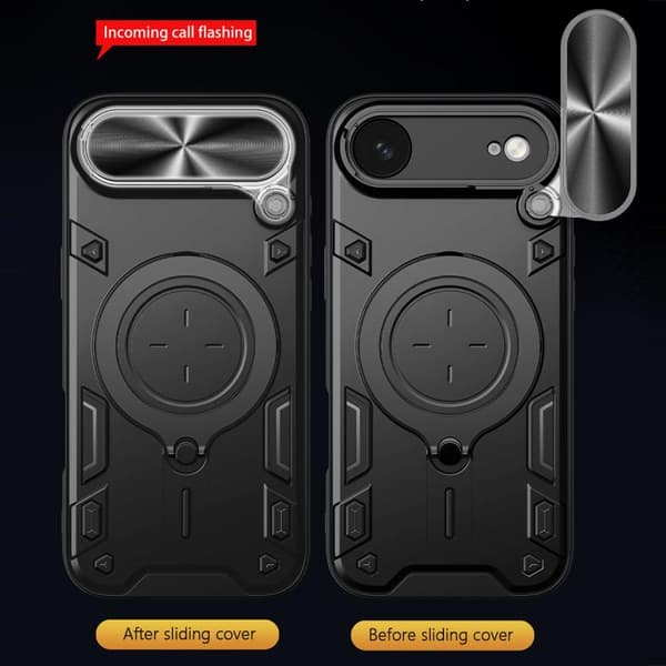 iPhone 17 Air Skal med CD-textur och magnetisk Camshield Rosa