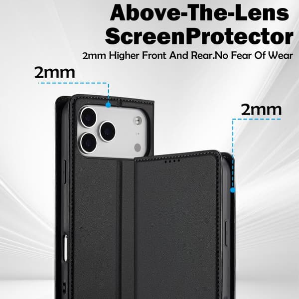 iPhone 18 Pro Max / iPhone 17 Pro Max Skal - LC.IMEEKE L1 Series med Frostad Fin Textur av PU Svart