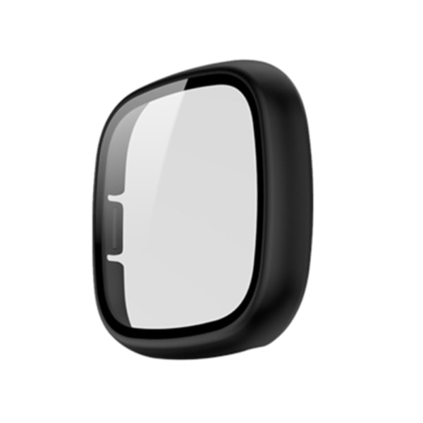 För Fitbit Versa 3 / Fitbit Sense Frosted PC + Watch i case glas Black
