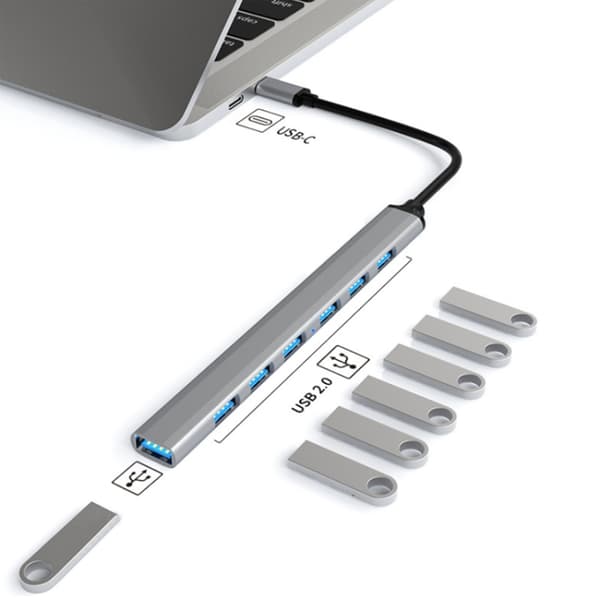 7-i-1 USB 3.0 Dockningsstation - Multifunktionell Hub med Typ-C Gränssnitt