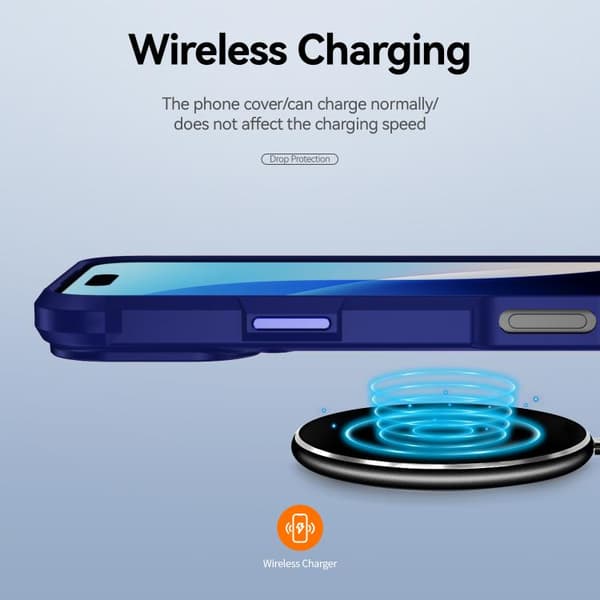 iPhone 18 Pro Max / iPhone 17 Pro Max Skal med TPU + PC Linsskydd Blå