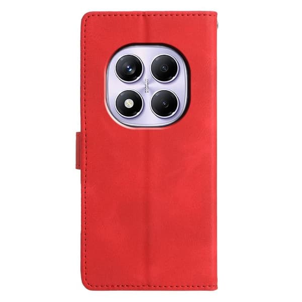 Redmi Note 14 Pro 4G - Triangulärt Prägling Läderfodral Röd