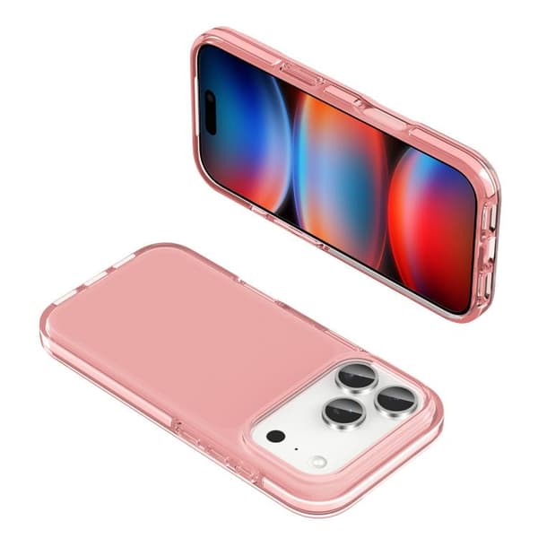 iPhone 18 Pro Max / iPhone 17 Pro Max Skal - Tvåfärgad Stötsäker Hög Transparens TPU Rosa