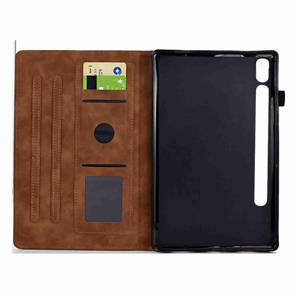 Samsung Galaxy Tab S7/S8 Rhombus TPU Läderfodral Brun