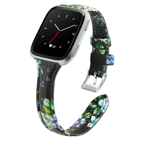 För Fitbit Versa 2 Smart Watch Watch , krympversion Blue Flower