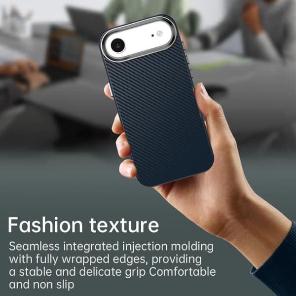 iPhone 17 Air Skal - Kolfiber Series IMD Blå